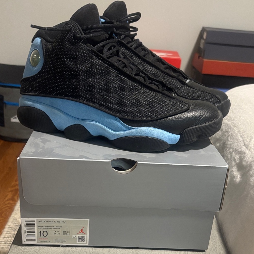 Air Jordan 13 Retro Black and Blue Sneakers